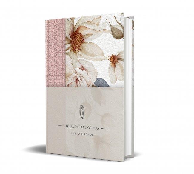 La Biblia Católica: Edición letra grande. Tapa dura, Tela rosada con flores | 9798890985309 | America, BIBLIA DE AMÉRICA