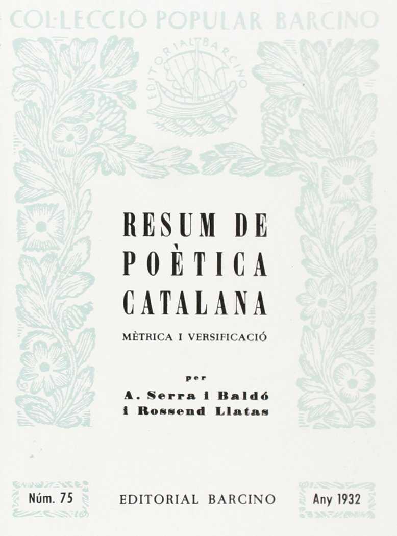 Resum de poètica catalana | 9788472263878 | Serra i Baldó, Alfons / Llates, Rossend