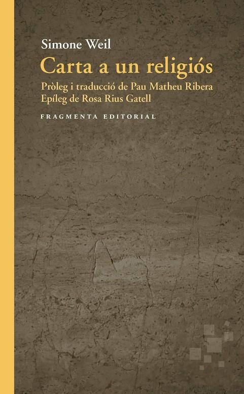 Carta a un religiós | 9791387548339 | Weil, Simone